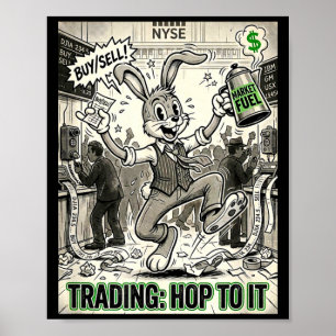 Poster Negociando salto para o dia de mercado de ações de
