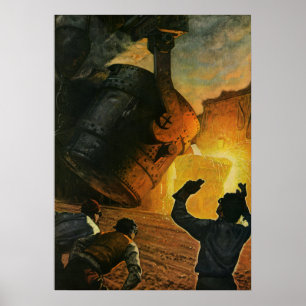 Poster Negócio do vintage, indústria de transformação