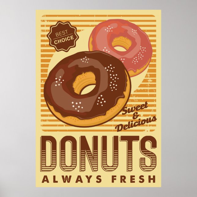 Poster negócio retro vintage rosquinha (Frente)