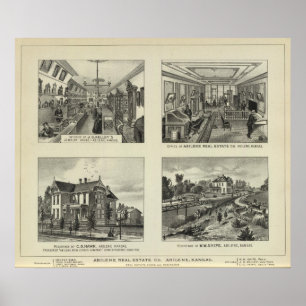 Póster Negócios e residências, Abilene, Kansas