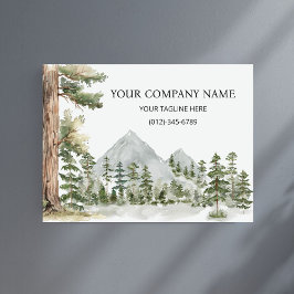 Poster Negócios Personalizados Floresta Verde Aquarela