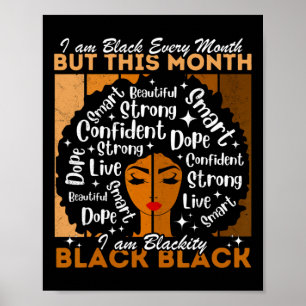 Poster Negra Afro Menina Negra A Cada Mês História Negra