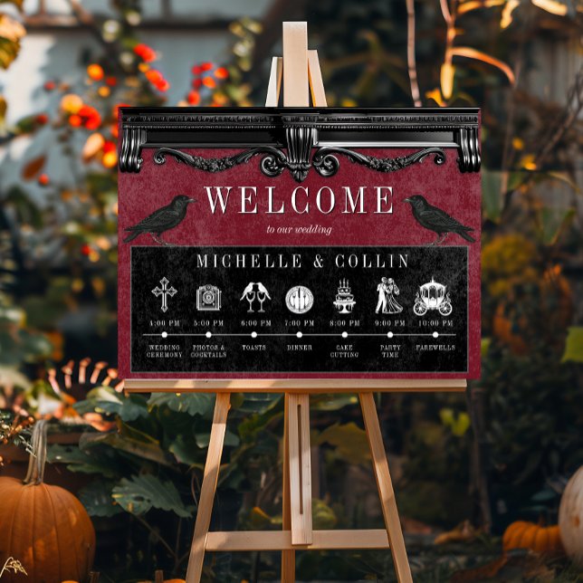 Poster Negra Gótica Ravens e Ordem de Vinhos Casamento de (Criador carregado)