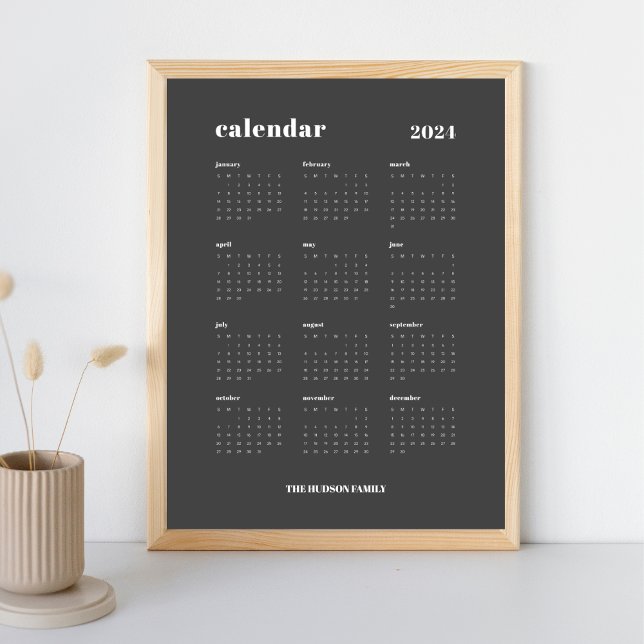 Poster Negrito do SImple | Cinzas Escuras e Calendário 20 (Criador carregado)