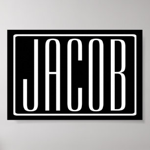 Poster Negrito e Moderno Seu Nome ou Palavra Branco A P