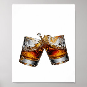 Poster Negrito Prata WHISKY SPLASH