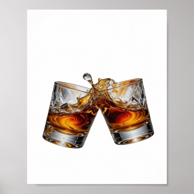 Poster Negrito Prata WHISKY SPLASH (Frente)