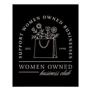 Póster Negros de apoio ao clube empresarial de mulheres