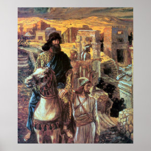 Póster Nehemiah vê a entulho em Jerusalem por Tissot