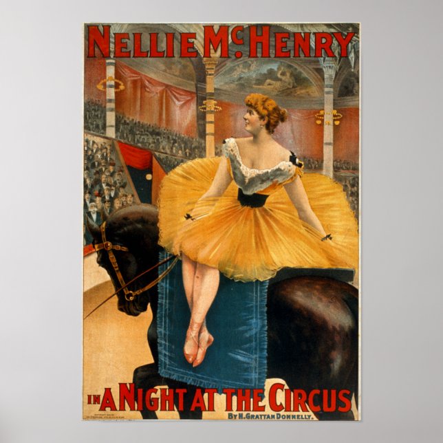Póster Nellie McHenry em Uma noite na Canvas do Circo (Frente)