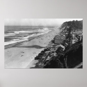 Póster Nelscott, Oregon Beach Scene Waterfront
