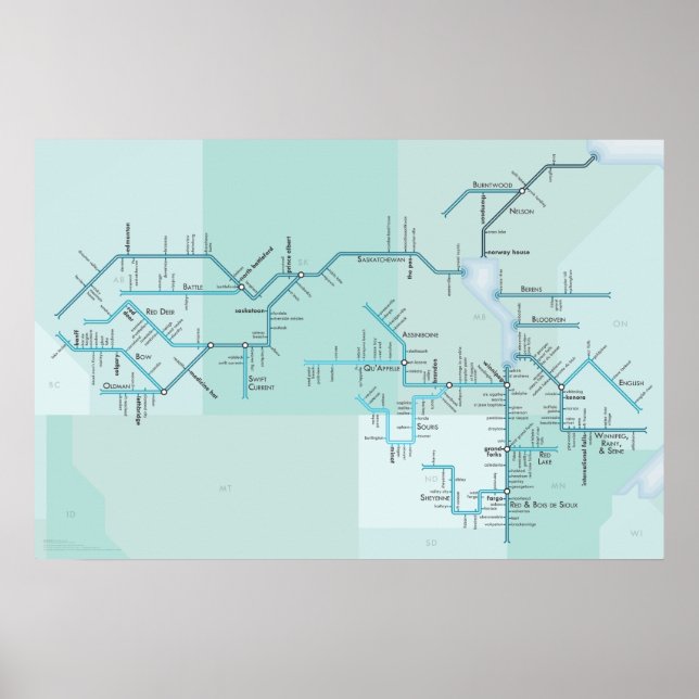 Póster Nelson River e Lake Winnipeg, 30" x 20" (Frente)