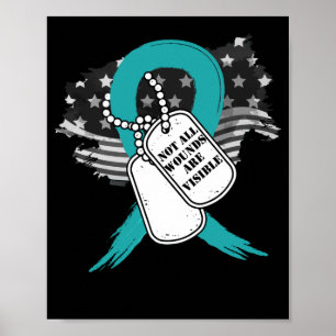 Poster Nem todas as feridas são visíveis no PTSD Awarne