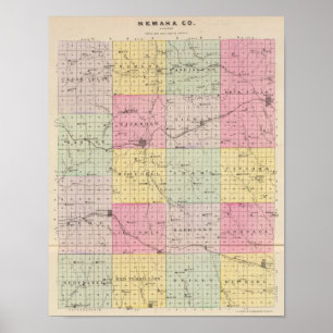 Póster Nemaha County, Wetmore e Corning, Kansas