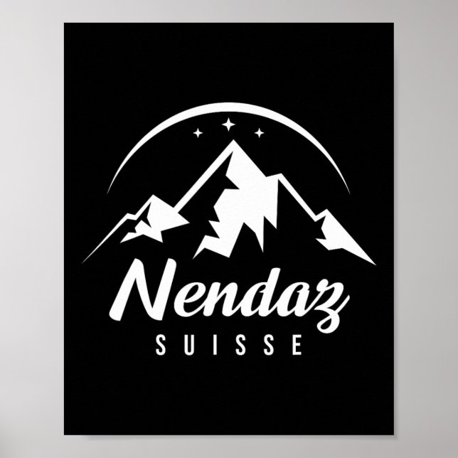 Poster Nendaz Suiça Ski Resort Skiting Snowboard (Frente)