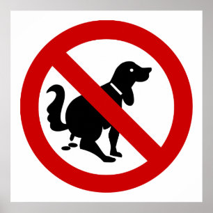Póster NENHUM cão que suja o ⚠ tailandês do sinal do 