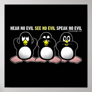Poster Nenhum design mau dos pinguins