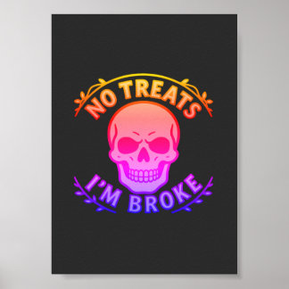 Poster Nenhum Doce Estou Quebrado Crânio Sarcástico de Ha