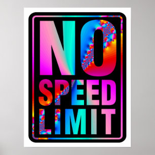 Poster Nenhum limite de velocidade (1) com arte do