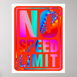 Póster Nenhum limite de velocidade (5) com arte do
