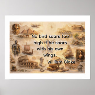 Poster Nenhum pássaro navega alto demais -William Blake