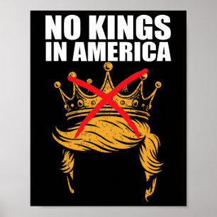 Poster Nenhum Rei Na América Anti Gelo Patriota Ativista