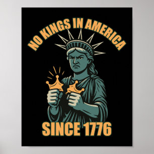 Poster Nenhum Rei Na América Anti Gelo Trump Estátua Da L