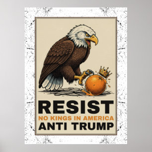 Poster Nenhum Rei na América Anti-Trump