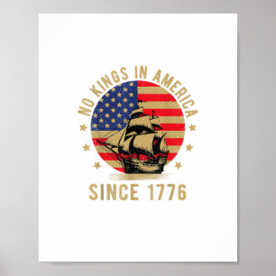 Poster Nenhum Rei na América desde 1776 Bandeira dos EUA