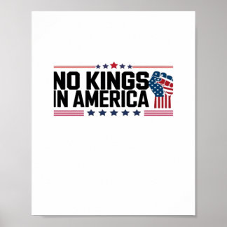 Poster Nenhum Rei na América Estilo Patriótico EUA