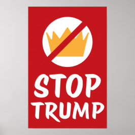 Poster NENHUM REI PARA TRUMP Anti-Trump | VERMELHO | Prot