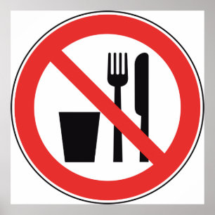 Poster Nenhum Sinal De Comida E Bebida
