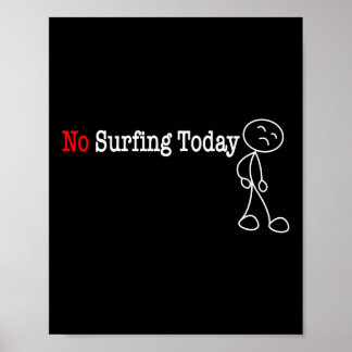 Poster Nenhum Surf Hoje Boneco de Palito