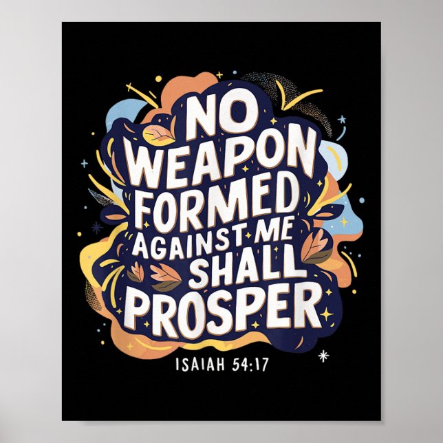 Poster Nenhuma Arma Formada Contra Mim Deve Prospe Cristã (Frente)