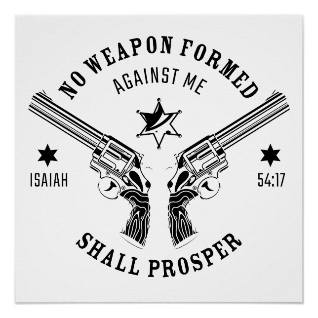 Póster Nenhuma Arma Formada Contra Mim - Proteção Isaiah  (Frente)
