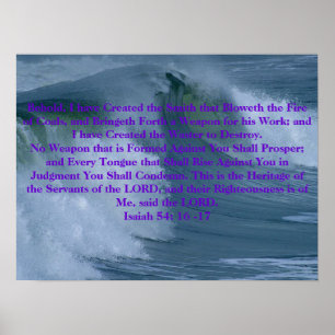 Poster Nenhuma Arma que se Forme Contra- Isaiah 54:16 -17