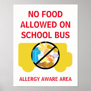Póster Nenhuma comida permitida na alergia do auto
