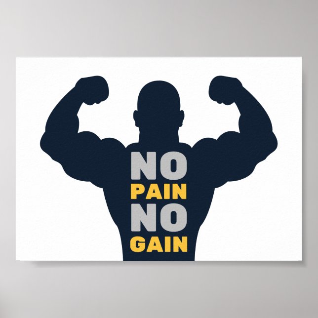 Poster Nenhuma Dor Sem Ganhar Cota Motivacional Do Gym (Frente)