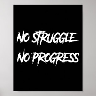 Poster Nenhuma Luta Nenhum Progresso Dito Motivacional 