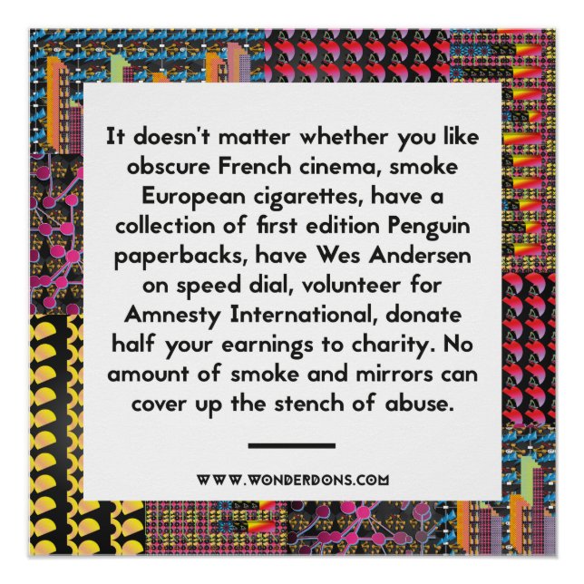 Póster Nenhuma quantidade legal pode cobrir abuso (Frente)