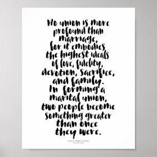 Poster Nenhuma União é Mais Profunda Citação de Casamento