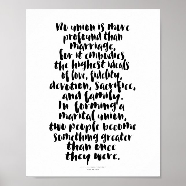 Poster Nenhuma União é Mais Profunda Citação de Casamento (Frente)
