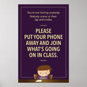 Póster Nenhuns telemóveis na classe. G-avaliado