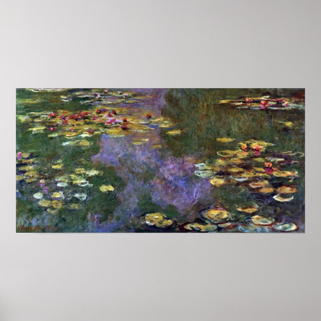 Póster Nenúfares de Claude Monet, Arte da Natureza Vintag (Frente)