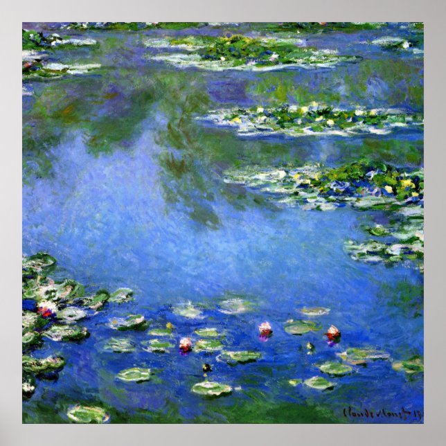 Póster Nenúfares por Claude Monet, Arte Fino Vintage (Frente)