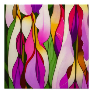 PÓSTER NEO FLORAL COLORFUL ABSTRATO
