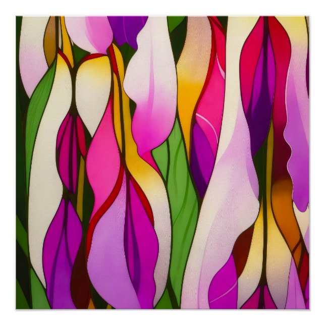 PÓSTER NEO FLORAL COLORFUL ABSTRATO (Frente)