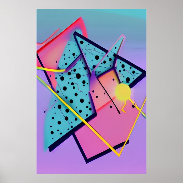 Poster Neo-Memphis Design Ken Gage Retrowave Fine Art (Frente)