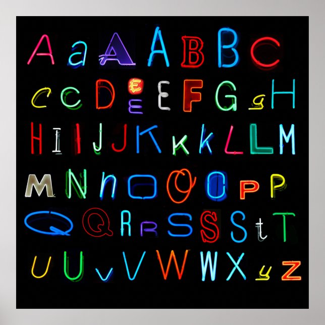 Poster Neon Alphabet: O Original (Frente)