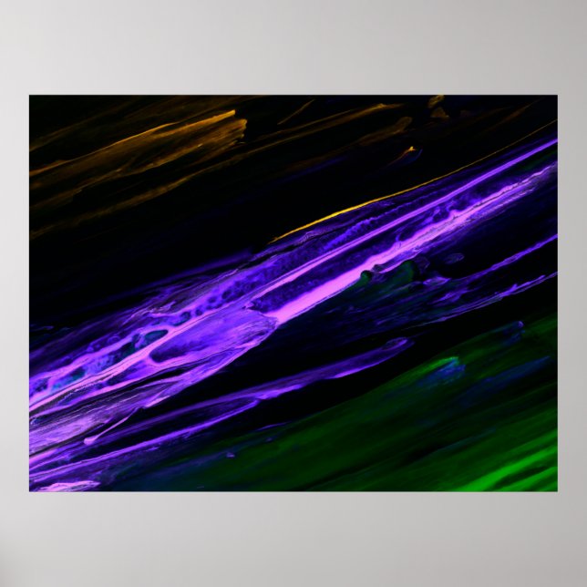 Poster Neon blue, green and purple creative abstract hand (Frente)